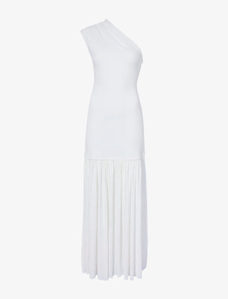 Proenza Schouler Still Life image of Cora Dress in Pleated Crepe Chiffon in IVORY