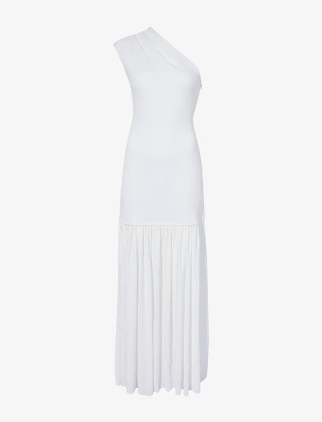 Proenza Schouler Cora Dress in Pleated Crepe Chiffon - Ivory