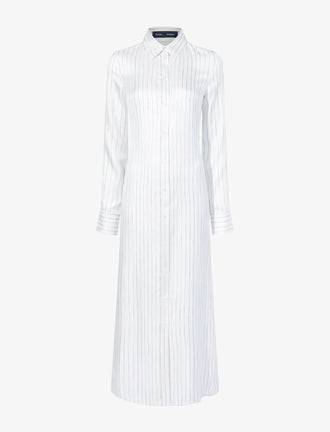 Proenza Schouler Still Life image of Hannah Dress in Stripe Silk Twill in IVORY MULTI