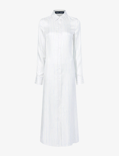 Proenza Schouler Still Life image of Hannah Dress in Stripe Silk Twill in IVORY MULTI