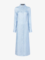 Proenza Schouler Still Life image of Hannah Dress in Stripe Silk Twill in PALE BLUE MULTI