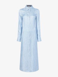 Proenza Schouler Still Life image of Hannah Dress in Stripe Silk Twill in PALE BLUE MULTI