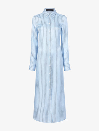 Proenza Schouler Still Life image of Hannah Dress in Stripe Silk Twill in PALE BLUE MULTI