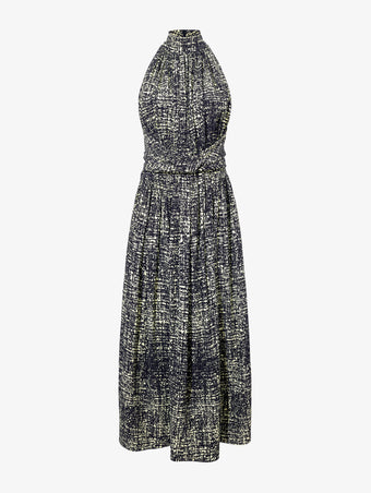 Proenza Schouler Still Life image of Lola Dress in Printed Viscose Crepe in BLACK MULTI