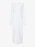 Proenza Schouler flat image of Yara Dress In Bi-Stretch Suiting in OFF WHITE