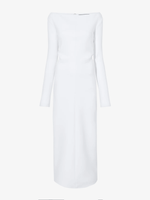 Proenza Schouler flat image of Yara Dress In Bi-Stretch Suiting in OFF WHITE