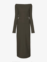 Proenza Schouler Still Life Image of Yara Dress In Bi-Stretch Suiting in Earth