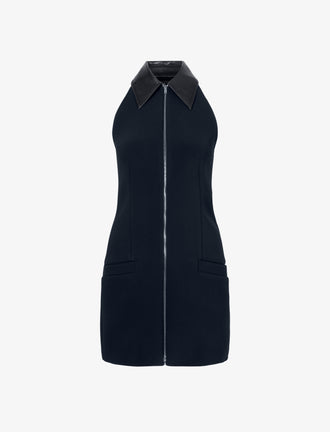Proenza Schouler Still Life image of Emi Dress in Bi-Stretch Suiting in BLACK