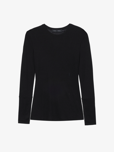 Proenza Schouler Still Life image of Kaiya Top in Sheer Slub Jersey in BLACK