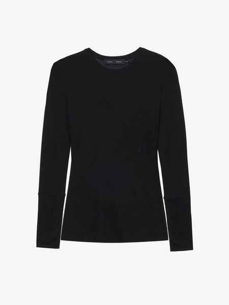 Proenza Schouler Kaiya Top in Sheer Slub Jersey - Black