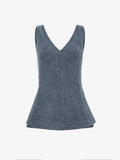 Proenza Schouler flat image of Winona Top in Wool Jersey in DARK GREY MELANGE
