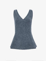 Proenza Schouler flat image of Winona Top in Wool Jersey in DARK GREY MELANGE