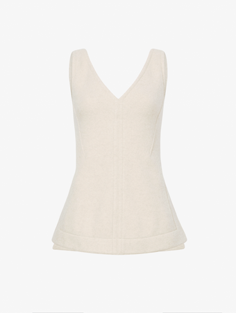 Proenza Schouler Still Life image of Winona Top in Wool Jersey in TAUPE MELANGE