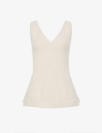 Proenza Schouler Still Life image of Winona Top in Wool Jersey in TAUPE MELANGE