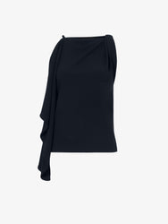 Proenza Schouler Still Life image of Alyssa Top in Matte Viscose Crepe in BLACK