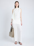 Proenza Schouler Front full length image of model wearing Alyssa Top in Matte Viscose Crepe in IVORY