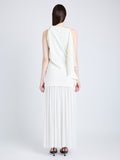 Proenza Schouler Back full length image of model wearing Alyssa Top in Matte Viscose Crepe in IVORY