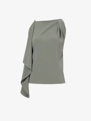 Proenza Schouler Still Life image of Alyssa Top in Matte Viscose Crepe in WOOD