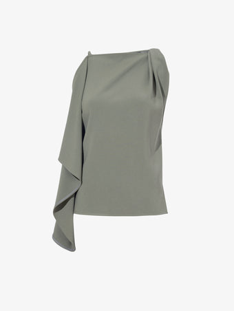 Proenza Schouler Still Life image of Alyssa Top in Matte Viscose Crepe in WOOD