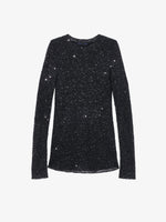Proenza Schouler Still Life image of Sophie Long Sleeve Top in Sequin in BLACK