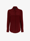 Proenza Schouler flat image of Arabella Top in Eco Silk in OX BLOOD