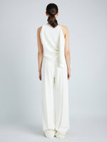 Proenza Schouler Back image of model wearing Weyes Pant in Matte Viscose Crepe in IVORY