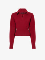 Proenza Schouler Still Life image of Jeanne Sweater in Eco Cashmere in DARK RED