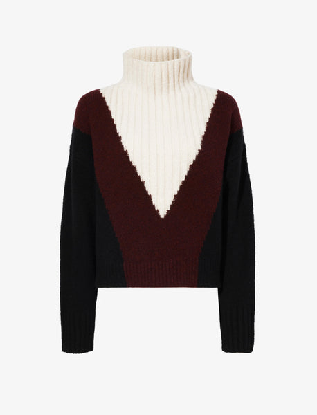 Proenza Schouler Alma Sweater in Graphic Intarsia - Red