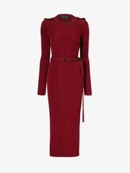 Proenza Schouler Still Life image of Lauryn Dress in Silk Viscose Knit in DARK RED