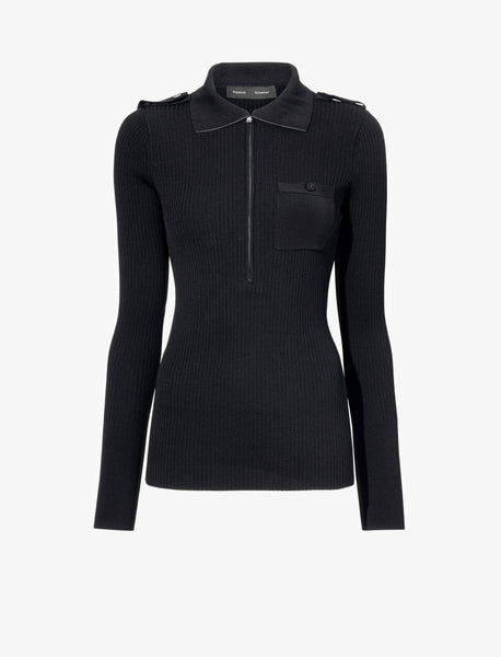 Proenza Schouler Norah Top in Silk Viscose Knit - Black