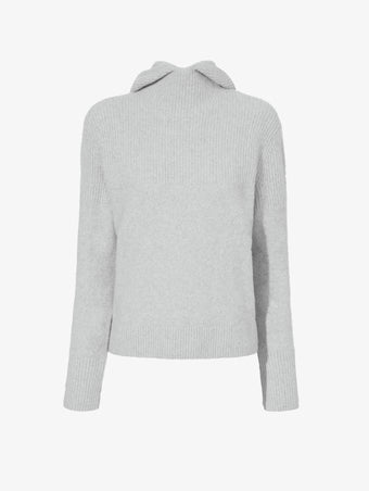 Proenza Schouler Still Life image of Greta Sweater in Lofty Eco Cashmere in LIGHT GREY MELANGE