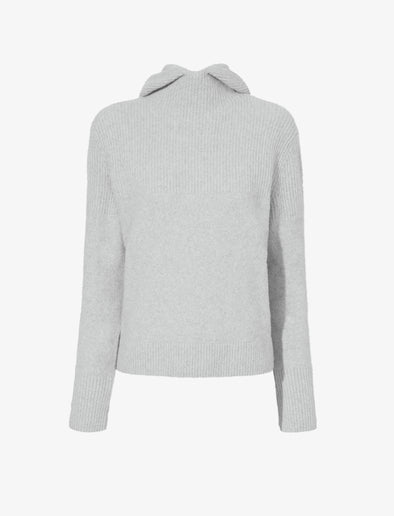 Proenza Schouler Still Life image of Greta Sweater in Lofty Eco Cashmere in LIGHT GREY MELANGE