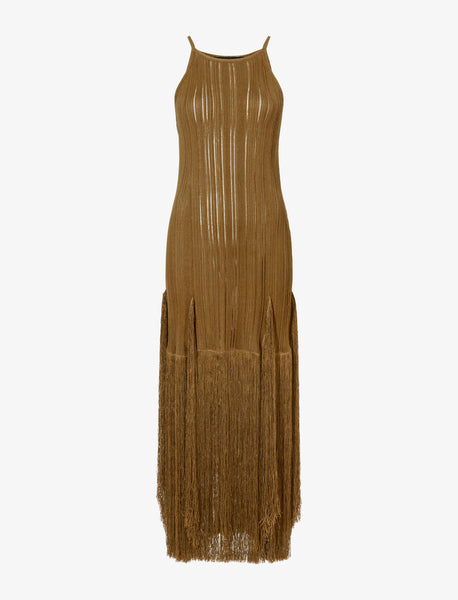 maison celon／fringe knit dress FRINGE KNIT DRESS - Brown / Taupe | ZARA Canada