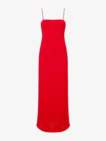Proenza Schouler Still Life image of Suki Dress in Viscose Ribbon Knit in RED