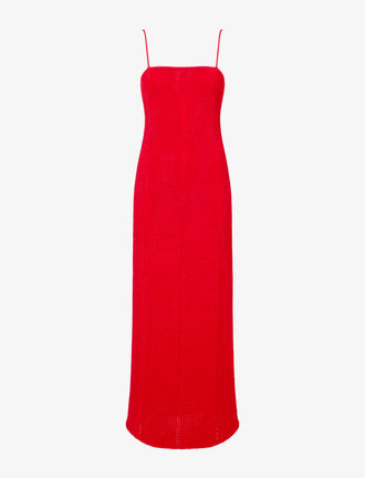 Proenza Schouler Still Life image of Suki Dress in Viscose Ribbon Knit in RED