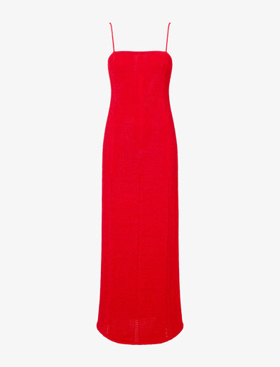Proenza Schouler Still Life image of Suki Dress in Viscose Ribbon Knit in RED