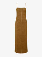 Proenza Schouler Still Life image of Suki Dress in Viscose Ribbon Knit in OCHRE