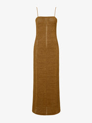 Proenza Schouler Still Life image of Suki Dress in Viscose Ribbon Knit in OCHRE
