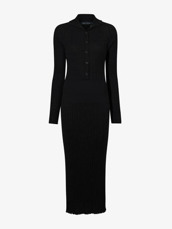 Proenza Schouler flat image of Maeve Dress in Superfine Merino Silk in black