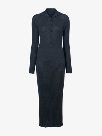 Proenza Schouler Still Life image of Maeve Dress in Superfine Merino Silk in CHARCOAL