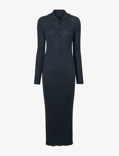 Proenza Schouler Still Life image of Maeve Dress in Superfine Merino Silk in CHARCOAL