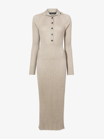 Proenza Schouler Still Life image of Maeve Dress in Superfine Merino Silk in TAUPE