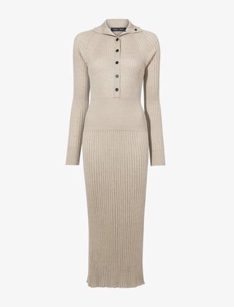 Proenza Schouler Still Life image of Maeve Dress in Superfine Merino Silk in TAUPE