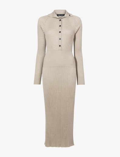 Proenza Schouler Still Life image of Maeve Dress in Superfine Merino Silk in TAUPE