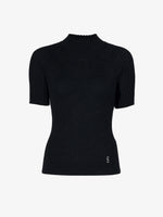 Proenza Schouler flat image of Jaden Top in Superfine Merino Silk in BLACK