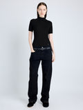 Proenza Schouler front image of Jaden Top in Superfine Merino Silk in BLACK