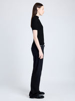 Proenza Schouler side image of Jaden Top in Superfine Merino Silk in BLACK