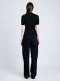 Proenza Schouler back image of Jaden Top in Superfine Merino Silk in BLACK