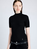 Proenza Schouler detail image of Jaden Top in Superfine Merino Silk in BLACK