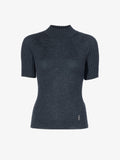 Proenza Schouler Still Life image of Jaden Top in Superfine Merino Silk in CHARCOAL
